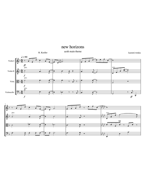 New Horizons, main theme :string quartet