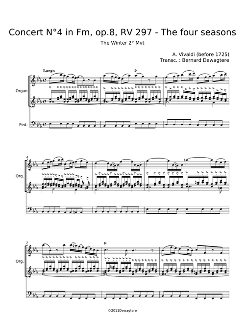 Concerto No. 4 in F minor, Op. 8, RV 297, "Winter" (L'inverno) - Antonio Vivaldi