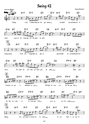 Play Official version of Swing 42 Sheet Music by Django Reinhardt
