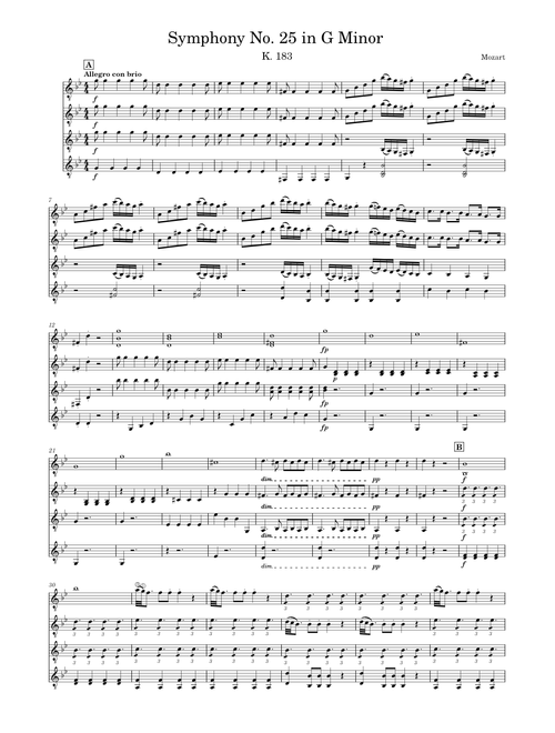 Symphony no.25 in G-minor – Wolfgang Amadeus Mozart !E  Symphony No 25 in G major v2