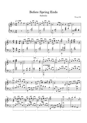 Before Spring Ends – Wang OK Sheet Music for Clarinet other (Solo ...