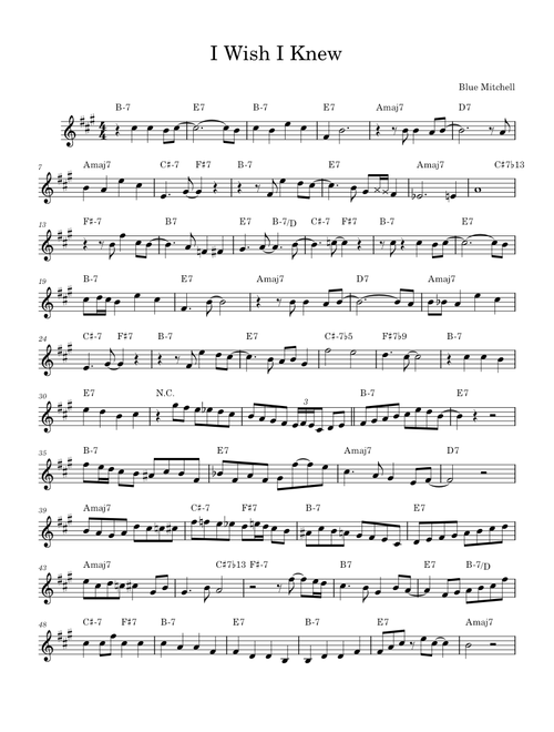 I Wish I Knew – Blue Mitchell