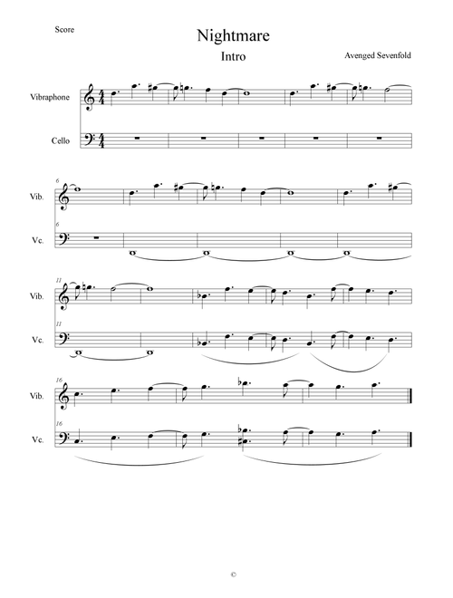 Nightmare (Arr. Gabriel Busarello) - Avenged Sevenfold (Instrumental Duet)