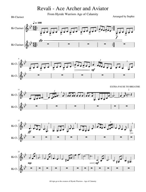 Revali, Ace Archer and Aviator – Kumi Tanioka (Easier/Lower Octave)