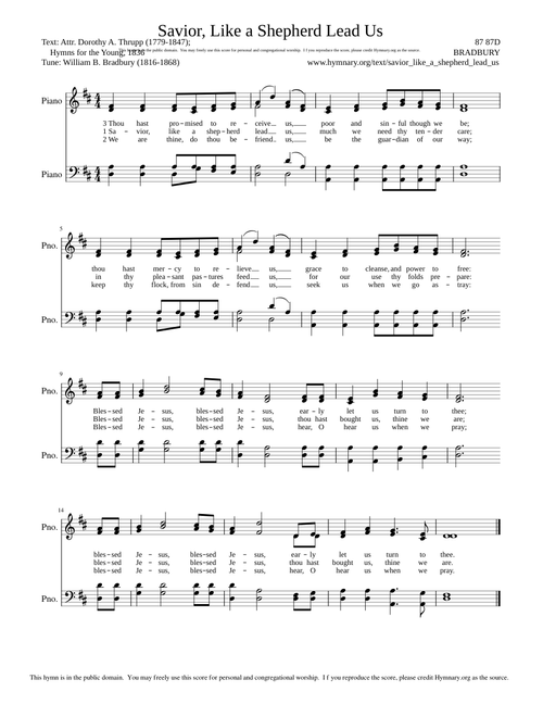 Savior, like a Shepherd lead us (Bradbury) - William B. Bradbury