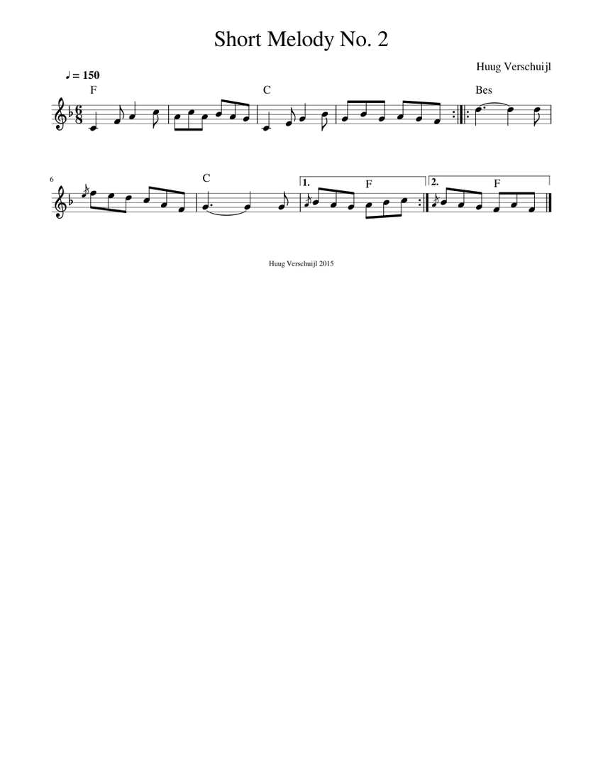 Short Melody No. 2 Sheet music for Piano (Solo) | Musescore.com
