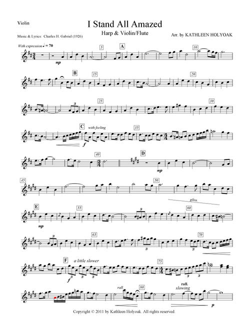 I Stand All Amazed - Harp & Violin/Flute Duet (Arr. KATHLEEN HOLYOAK) - Charles H. Gabriel (1926) (Instrumental Duet)