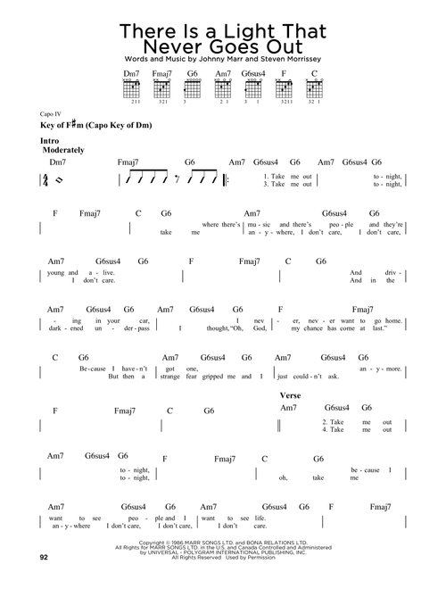 There Is A Light That Never Goes Out - The Smiths (Guitar Lead Sheet)