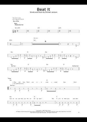 Play Official version of Beat it Sheet Music by Michael Jackson for ...