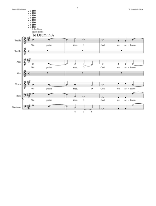 Te Deum in A - John Blow