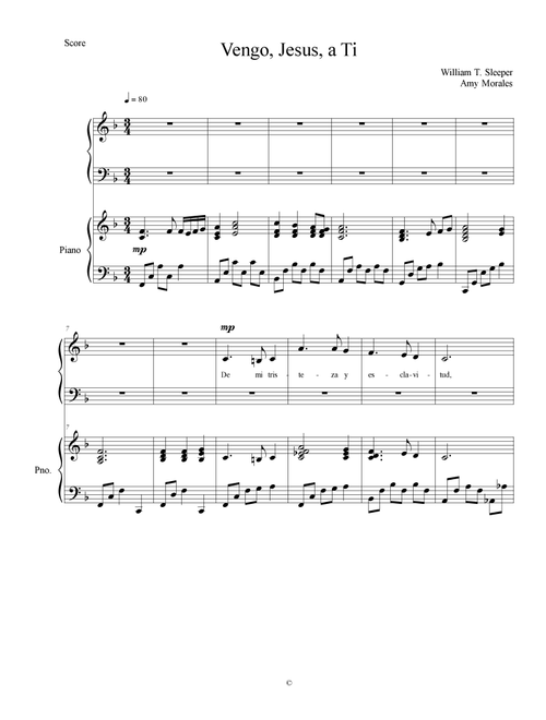Jesus, I Come (Spanish) SAB (Arr. Amy Morales) - William T. Sleeper (Choral, SAB)