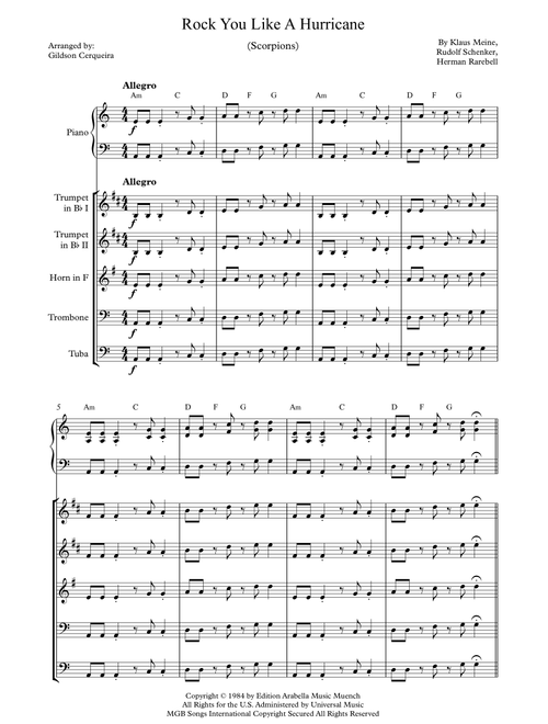 Rock You Like A Hurricane (Arr. Gildson Cerqueira) - Scorpions (Brass Ensemble)