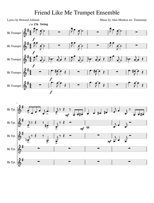 Friend Like Me Trumpet Ensemble