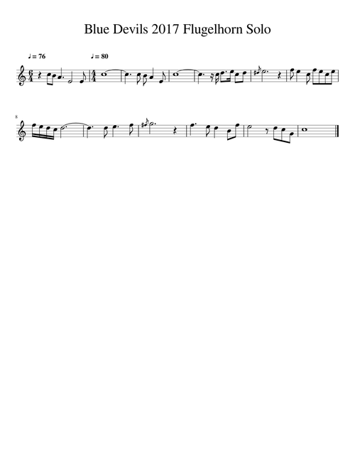 Blue Devils 2017 Flugelhorn Solo Transcription
