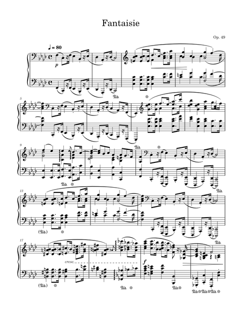 Fantasy in F Minor, Op. 49 – Frédéric Chopin incomplete