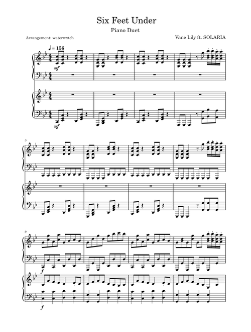 Six Feet Under – Vane Lily ft. SOLARIA (Piano Duet)