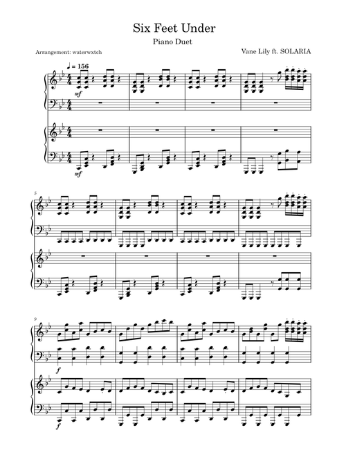 Six Feet Under – Vane Lily ft. SOLARIA (Piano Duet)