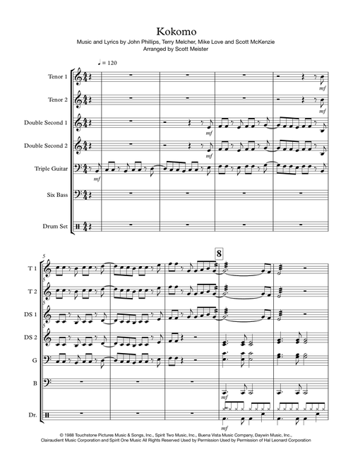 Kokomo (Arr. Scott Meister) - The Beach Boys (Small Ensemble)