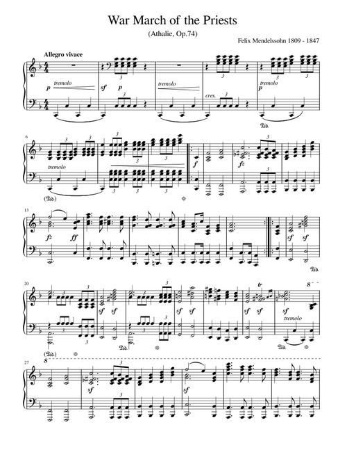 Athalie, Op.74 (The War March of the Priests) – Felix Mendelssohn Athalie, Op.74 (The War March of the Priests)