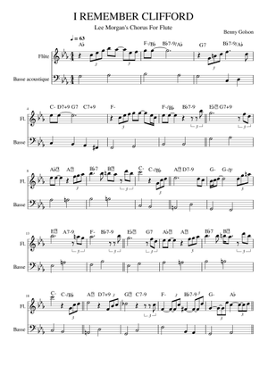 I Remember Clifford - Benny Golson Sheet Music for Flute (Piano