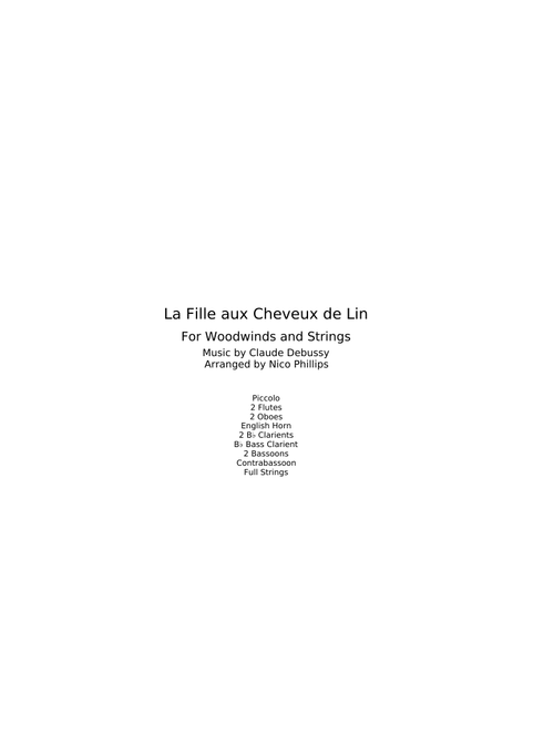 La fille aux cheveux de lin by Claude Debussy arr. for Orchestra by Nico Phillips