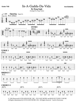 In-A-Gadda-Da-Vida (Iron Butterfly) Piano Sheet Music - OKTAV