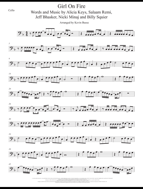 Girl On Fire (Arr. Kevin Busse) - Alicia Keys Featuring Nicki Minaj (Cello Solo)
