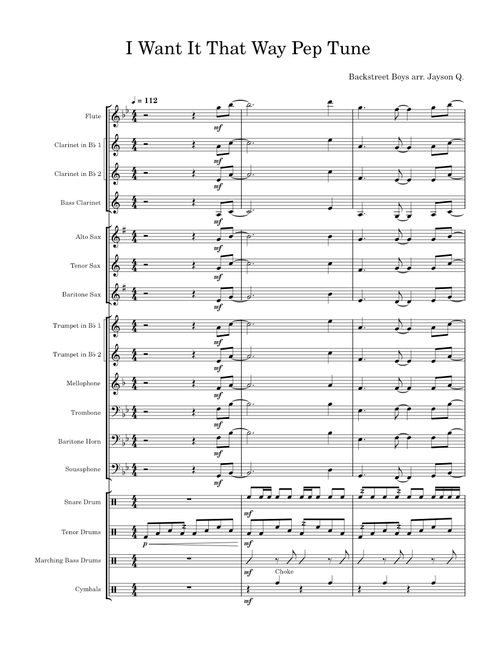 I Want It That Way - Marching Band Pep Tune