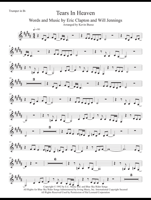 Tears In Heaven (Arr. Kevin Busse) - Eric Clapton (Trumpet Solo)