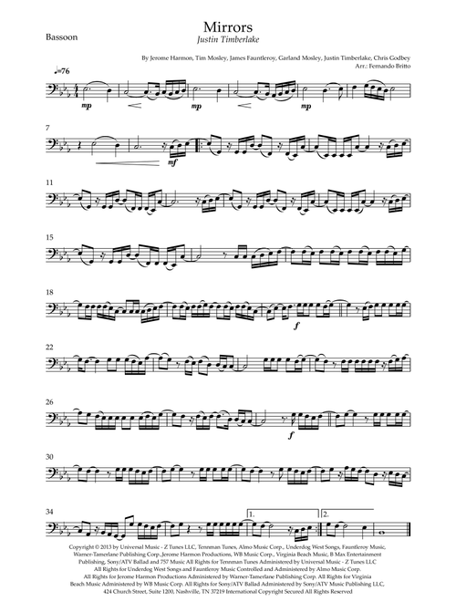 Mirrors (Arr. Fernando Britto) - Justin Timberlake (Bassoon Solo)