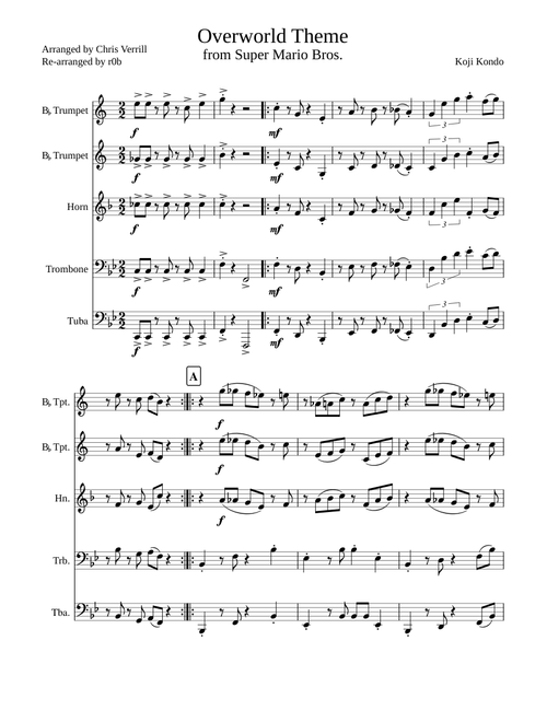 Super Mario Bros. Overworld Theme (Brass Quintet)