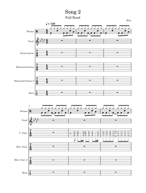 Song 2 – Blur Full Band