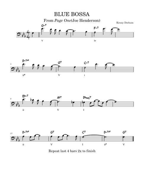 Blue Bossa – Kenny Dorham