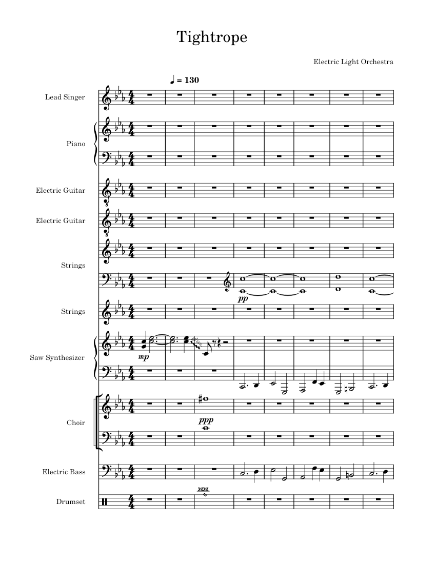 Tight Rope Playing Instruments Tightrope – Electric Light Orchestra Sheet Music with Chords for Piano ...