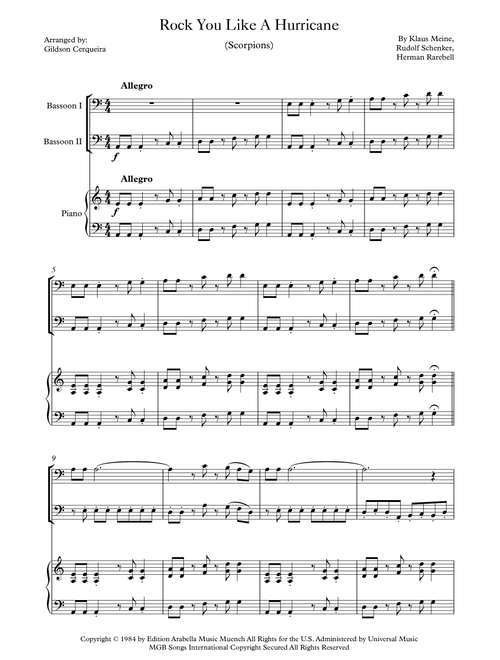 Rock You Like A Hurricane (Arr. Gildson Cerqueira) - Scorpions (Instrumental Duet and Piano)