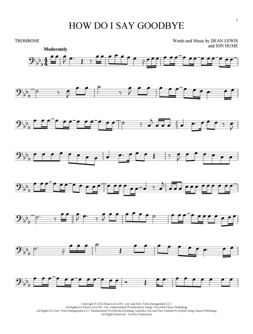 How Do I Say Goodbye - Dean Lewis (Trombone Solo)