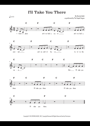 I'll Take You There (Lead sheet with lyrics and accompaniment