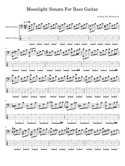 No.2 (Moonlight Sonata) – Ludwig van Beethoven Moonlight Sonata Tabs For Bass Guitar