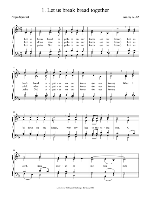 Gospel Look Away 1 Let us break bread together SATB