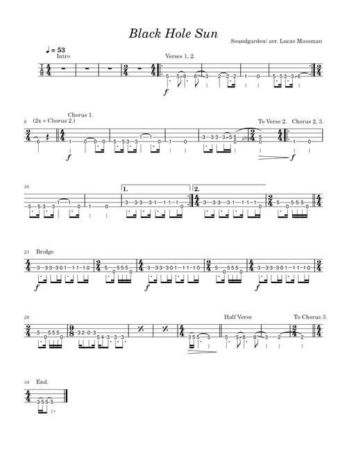 Black Hole Sun for Bass – Soundgarden