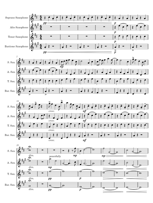 Subwoofer Lullaby (from Minecraft) – C418 Saxophone Quartet SATB