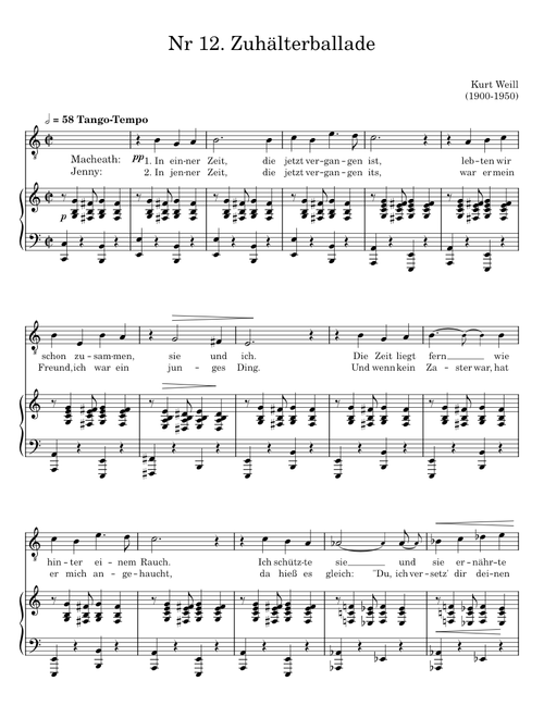 Zuhälterballade - Kurt Weill