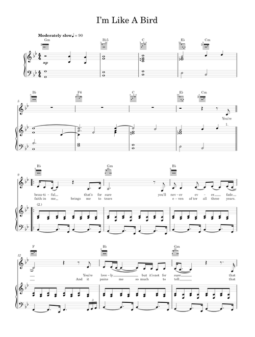 I'm Like A Bird - Nelly Furtado (Piano-Voice-Guitar)