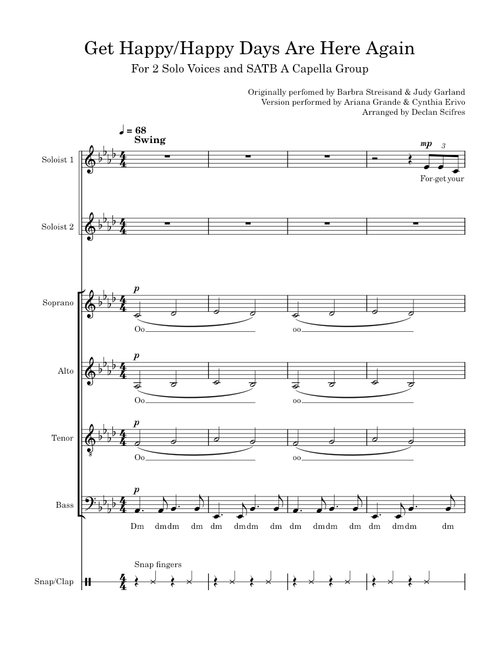 Get Happy/Happy Days Are Here Again for SATB A Capella