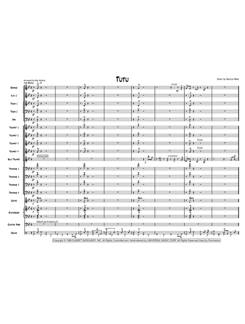 Tutu (Arr. Bob Washut) - Marcus Miller (Jazz Ensemble)