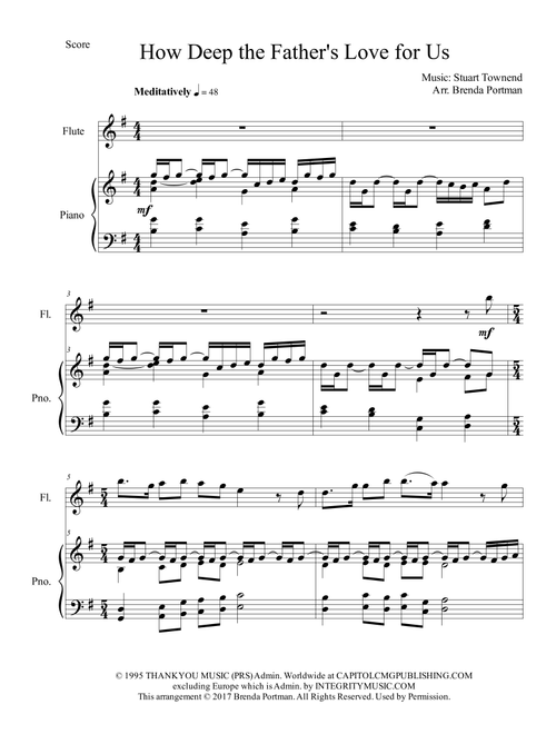 How Deep The Father's Love For Us (Arr. Brenda Portman) - Phillips, Craig & Dean (Flute and Piano)