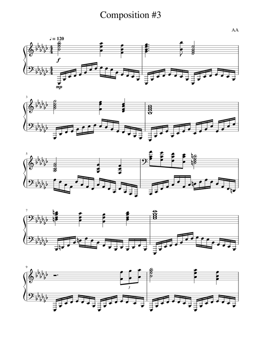 Composition #3 Sheet music for Piano (Solo) | Musescore.com