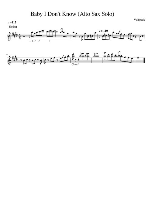 Baby I Don't Know (Alto Solo)