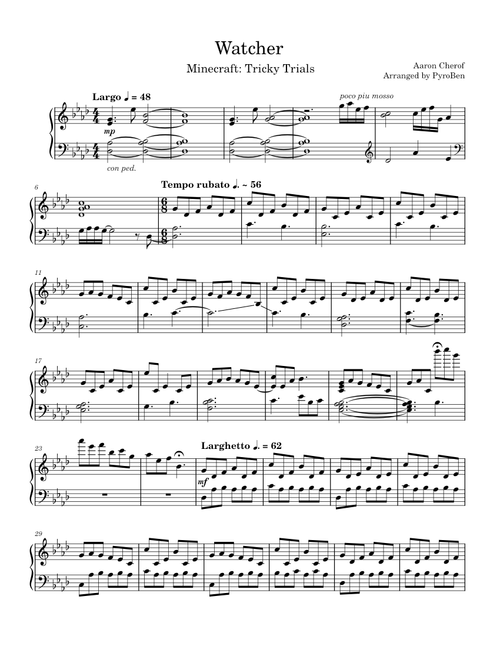 赤ヘル追撃譜 Minecraft OST: Tricky Trials Update Soundtrack sheet music