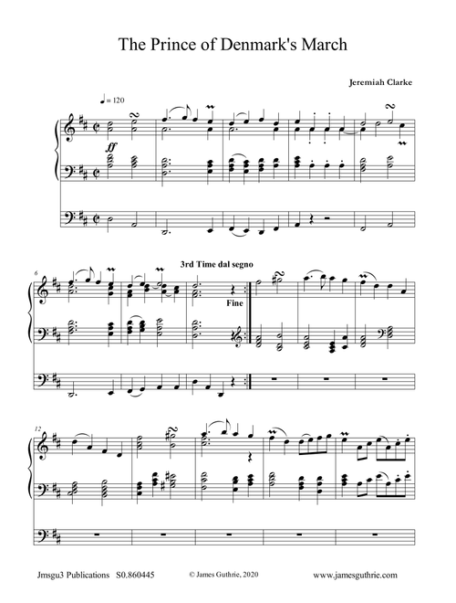Clarke: Prince of Denmark's March for Organ Solo (Arr. James M. Guthrie) - Jeremiah Clarke (Organ)